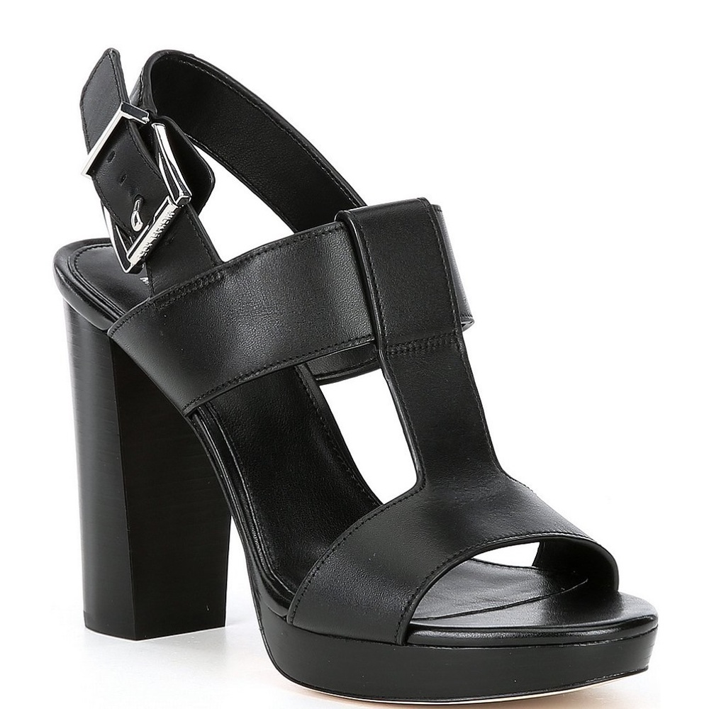 🆕WOB MICHAEL Michael Kors Becker Leather T-Strap Sandals